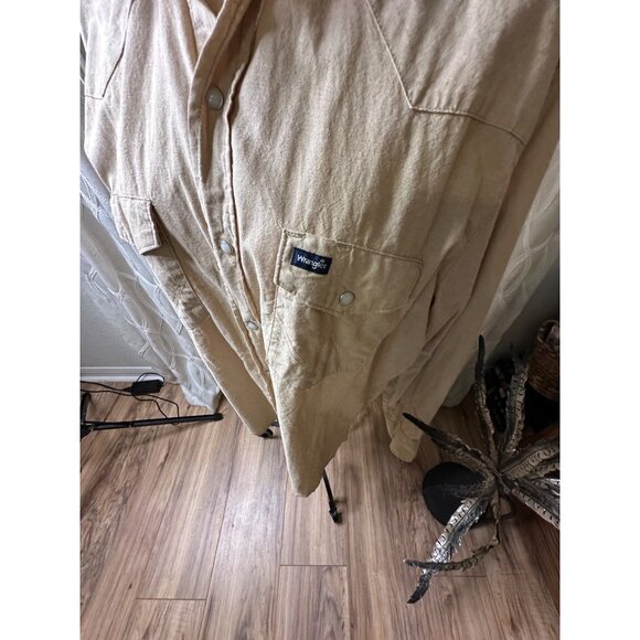 VTG Wrangler Mens XL bottlebrush distressed Pearl Snap Button-Up Shirt  chore - Picture 15 of 16